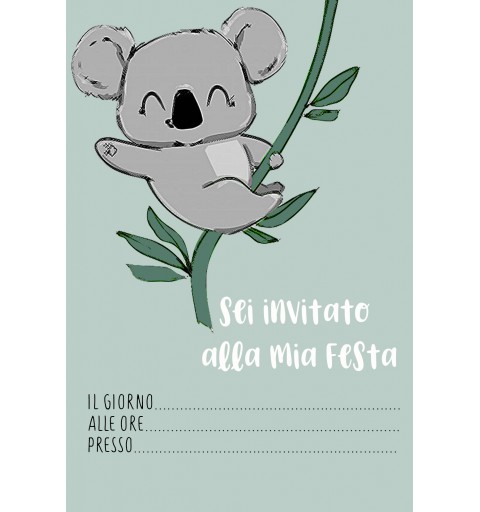 Invito in cartoncino Koala - 30 pz