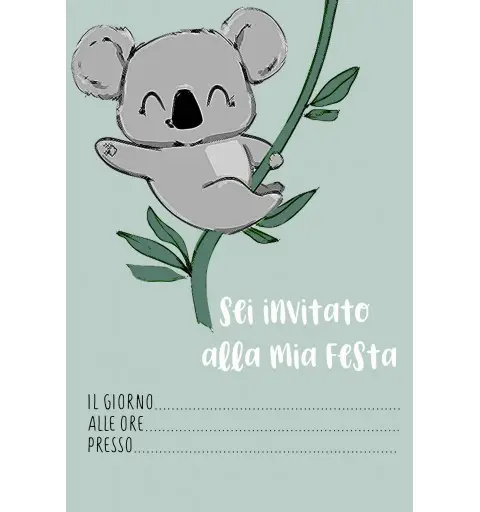 Invito in cartoncino Koala - 30 pz