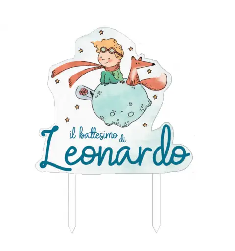 Cake Topper Piccolo Principe New Personalizzabile in Plexiglass