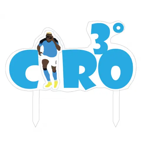 Cake Topper Napoli Osimhen Personalizzabile in plexiglass