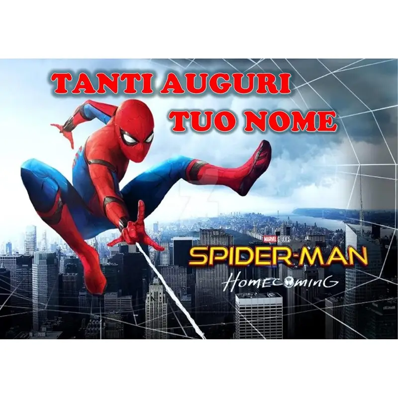 CIALDA SPIDERMAN OSTIA PER TORTE RETTANGOLARE