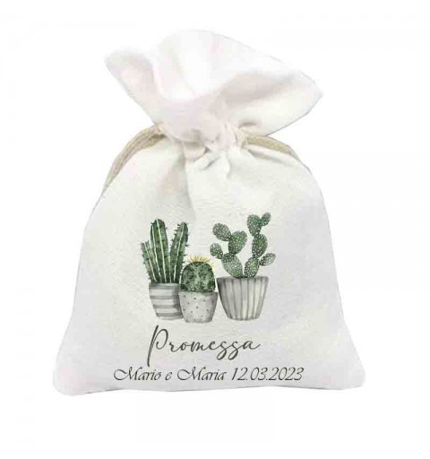 Sacchetti con Confetti Promessa Succulent Cactus kit fai da te - 30pz