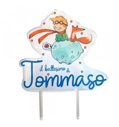 Cake Topper Piccolo Principe New Personalizzabile in Plexiglass