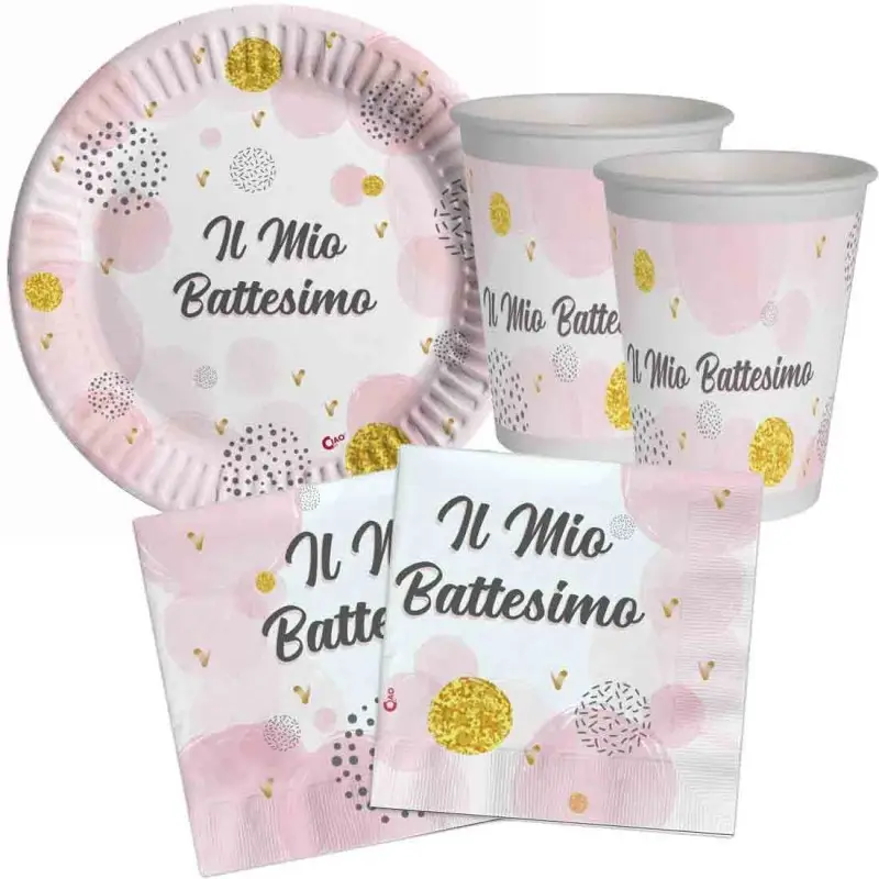Kit 16 persone battesimo rosa bambina