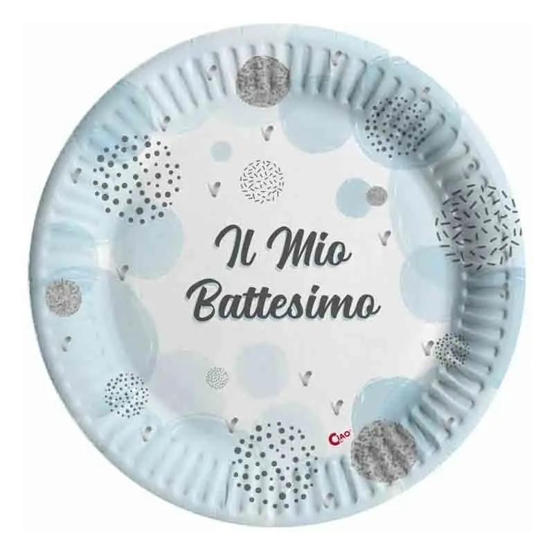 Kit 32 persone battesimo celeste bambino
