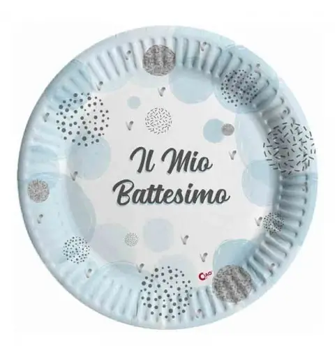 Kit 32 persone battesimo celeste bambino
