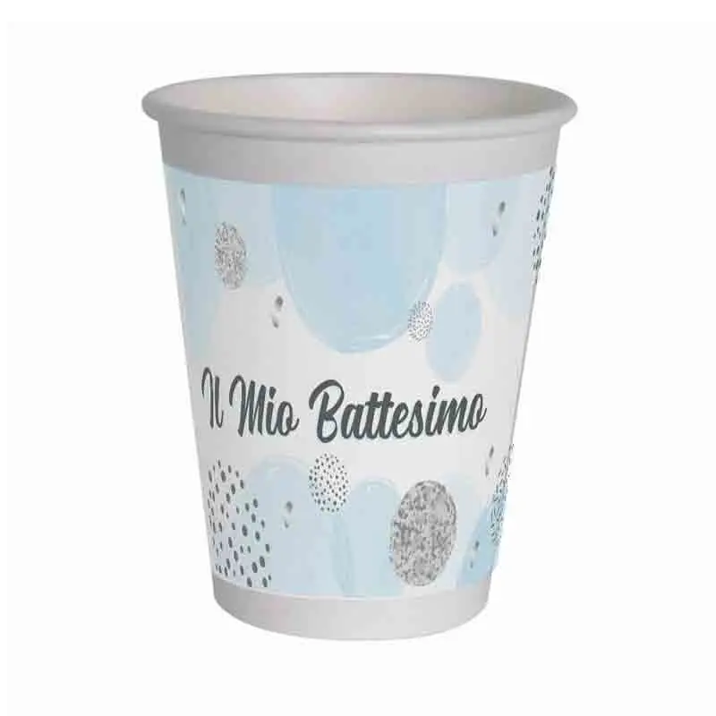 Kit 32 persone battesimo celeste bambino