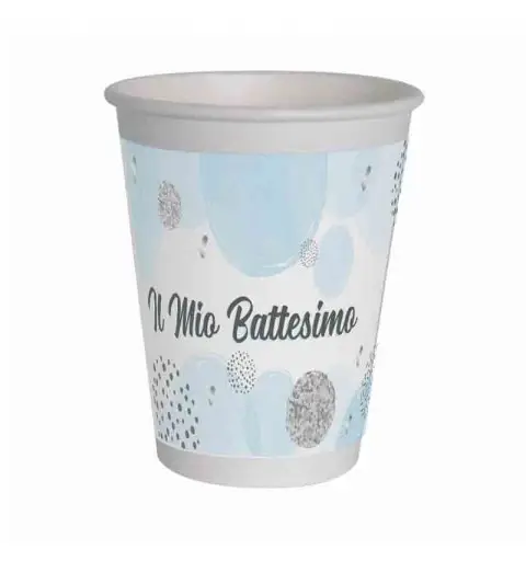 Kit 32 persone battesimo celeste bambino