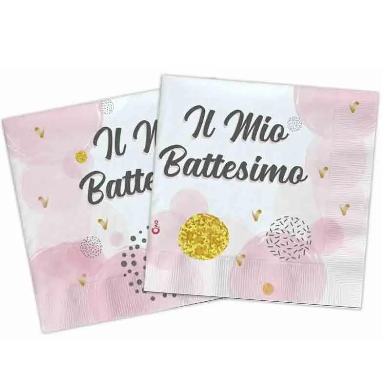 Kit 40 persone battesimo rosa bambina