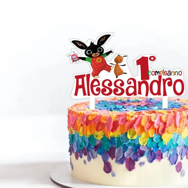 Cake Topper Coniglietto Bing Personalizzabile in plexiglass