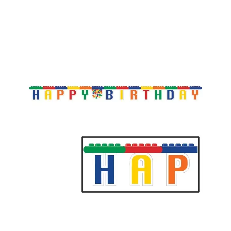315260 GHIRLANDA " HAPPY BIRTHDAY " BLOCK PARTY DECORAZIONE FESTA ADDOBBI LEGO