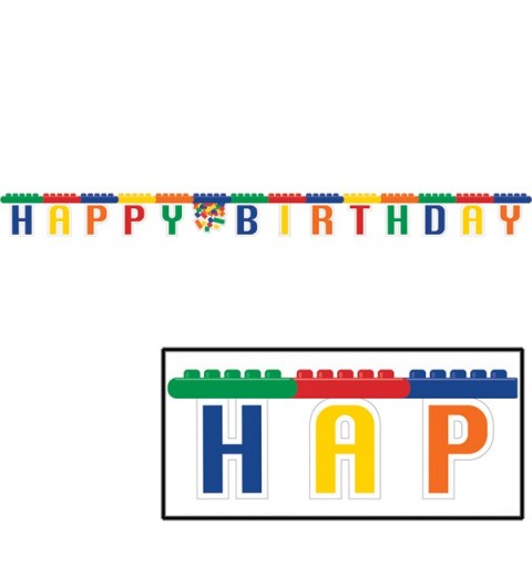 315260 GHIRLANDA " HAPPY BIRTHDAY " BLOCK PARTY DECORAZIONE FESTA ADDOBBI LEGO