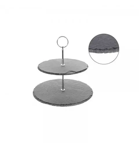 Portafrutta in ardesia 2 piani 20/25 cm 113054