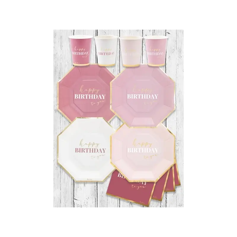 kit 16 persone happy birthday to you pink