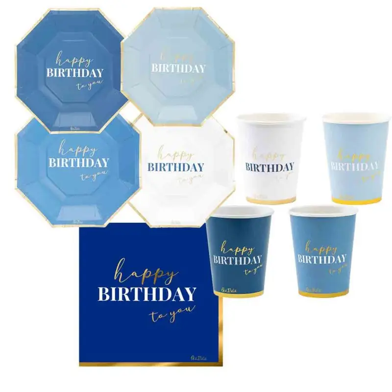 kit 16 persone happy birthday to you blu