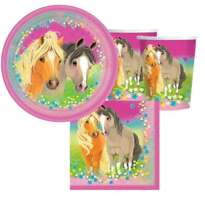 kit compleanno per 16 persone Pretty Pony - cavalli