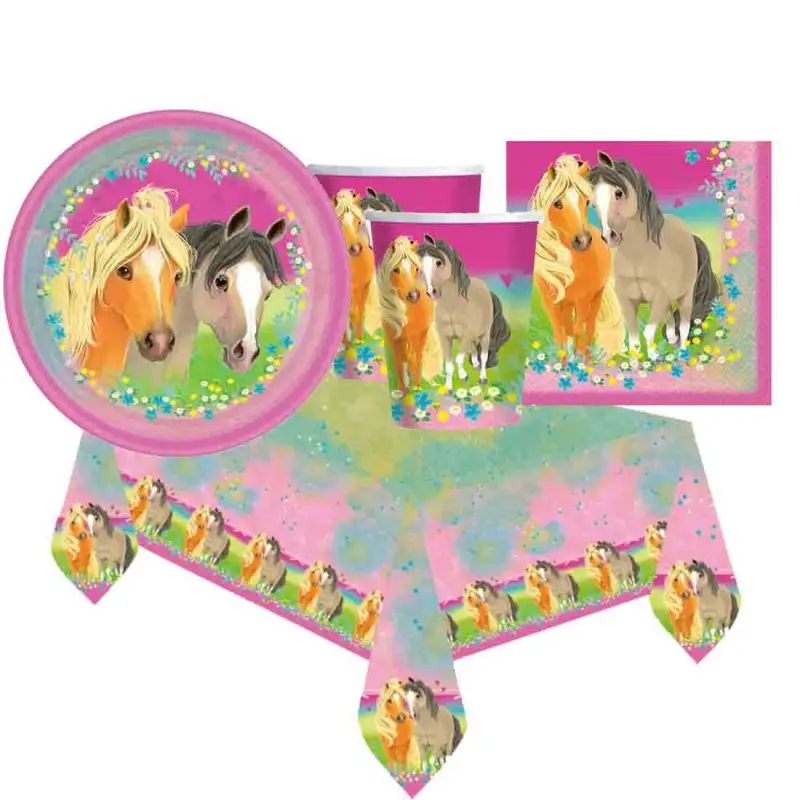 kit compleanno per 40 persone Pretty Pony - cavalli
