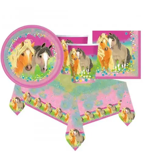 kit compleanno per 40 persone Pretty Pony - cavalli