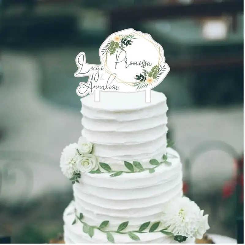 Cake Topper Promessa di Matrimonio personalizzabile in plexiglass