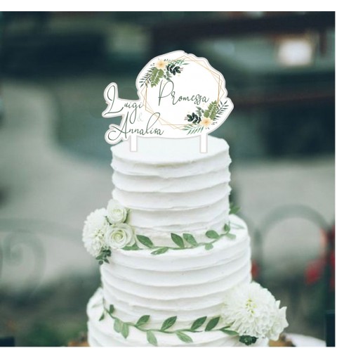 Cake Topper Promessa di Matrimonio personalizzabile in plexiglass