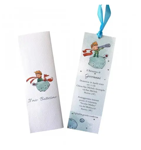 Inviti Segnalibro Piccolo Principe new Personalizzabili - 20 pz