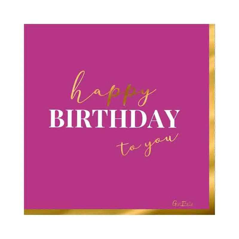 16 tovaglioli happy birthday to you pink 33 x 33 cm 64345