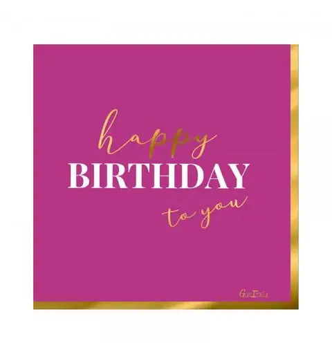 16 tovaglioli happy birthday to you pink 33 x 33 cm 64345