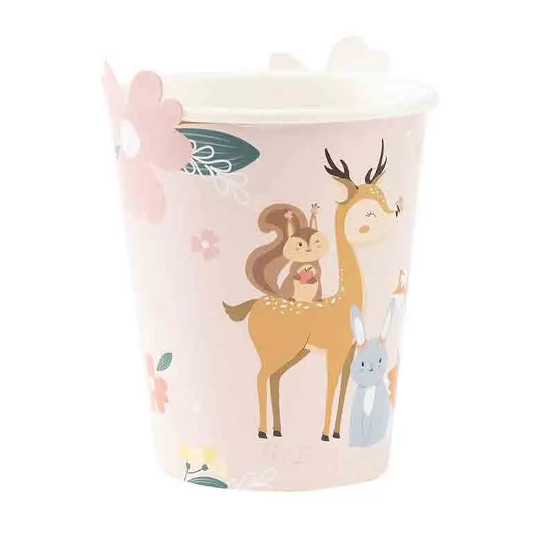 8 bicchieri con 8 cover sagomate pretty forest 250 ccc 64335