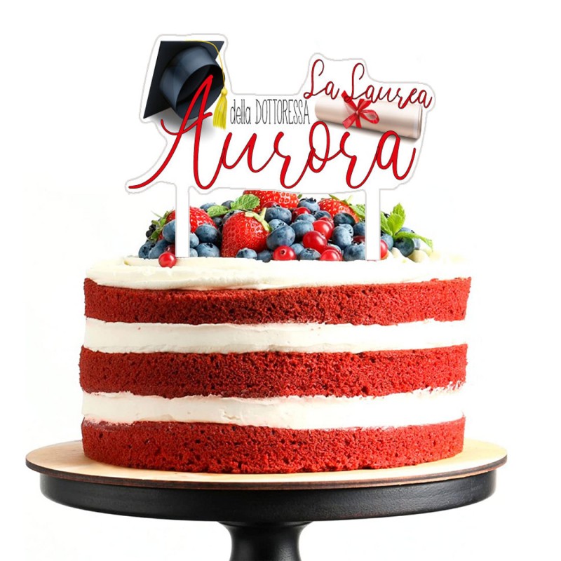 Cake Topper Laurea personalizzabile in plexiglass
