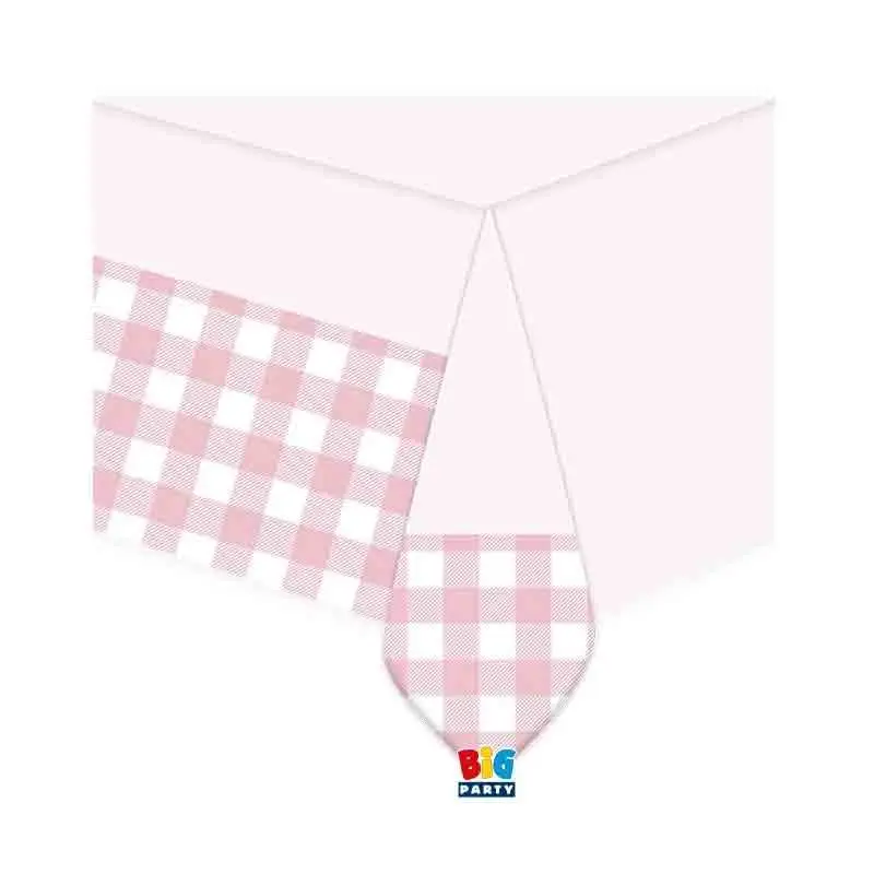 Tovaglia in Plastica 140 x 270 cm Vichy Pink 75695