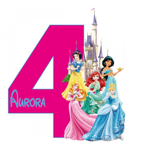Sagoma in polistirolo Principesse Disney Princess con Numero Personalizzabile
