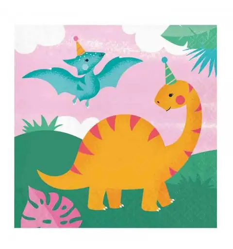 16 tovaglioli Girl Dino party 368221