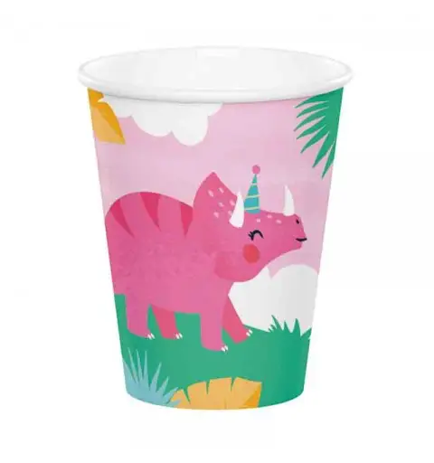 kit 8 persone girl dino party coordinato dinosauro