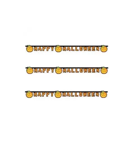 81949 GHIRLANDA FESTA A TEMA "HAPPY HALLOWEEN" ADDOBBO PARTY HALLOWEEN ZUCCA 