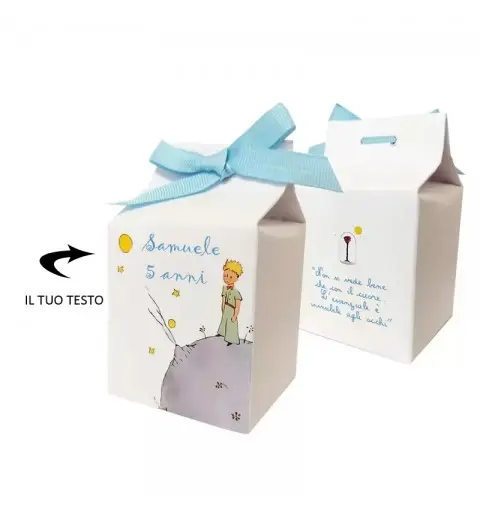 50 Scatoline Milk Piccolo Principe + bigliettini bomboniera personalizzati