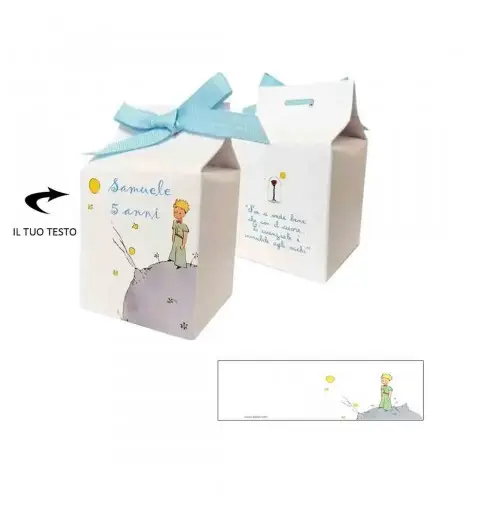 50 Scatoline Milk Piccolo Principe + bigliettini bomboniera personalizzati