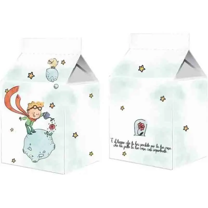 50 Scatoline Milk Piccolo Principe new + bigliettini bomboniera personalizzati