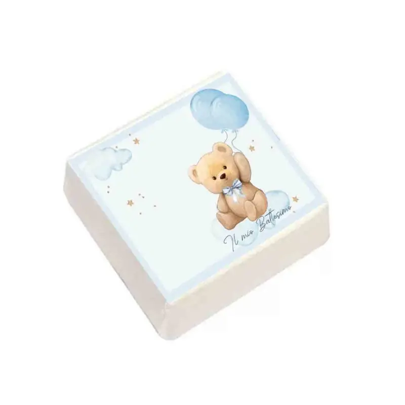 Marshmallow battesimo teddy celeste – 20 Quadratini