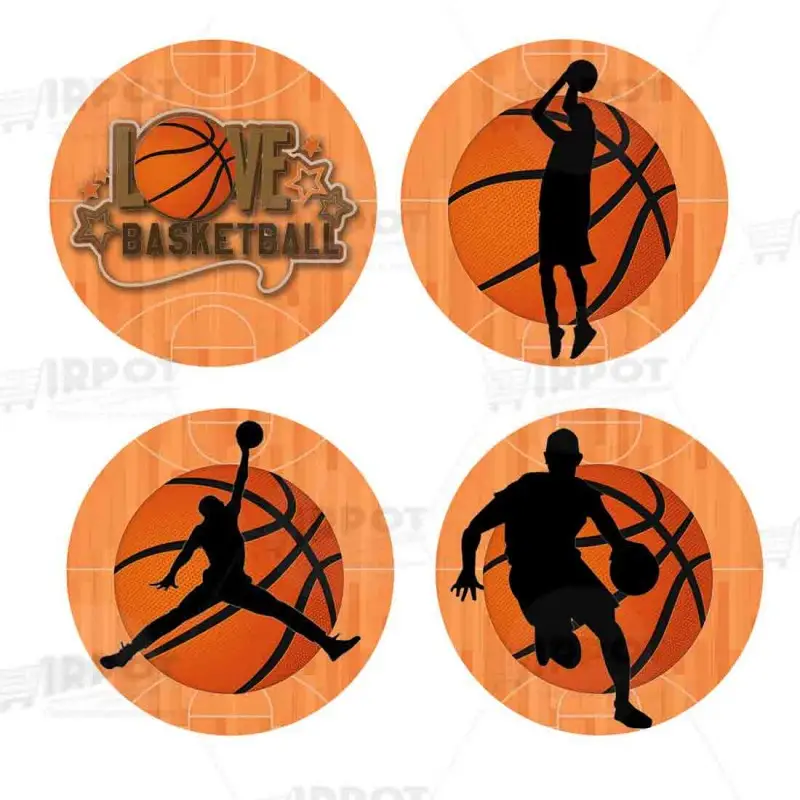 Adesivo tondo basket - 50 pz