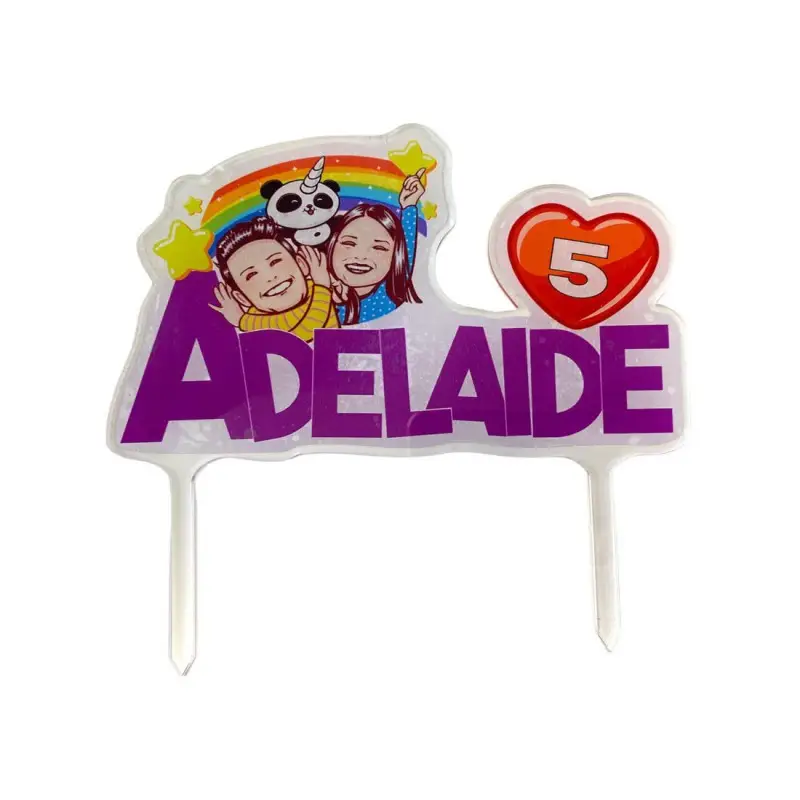 Cake Topper Me contro Te Personalizzabile in plexiglass
