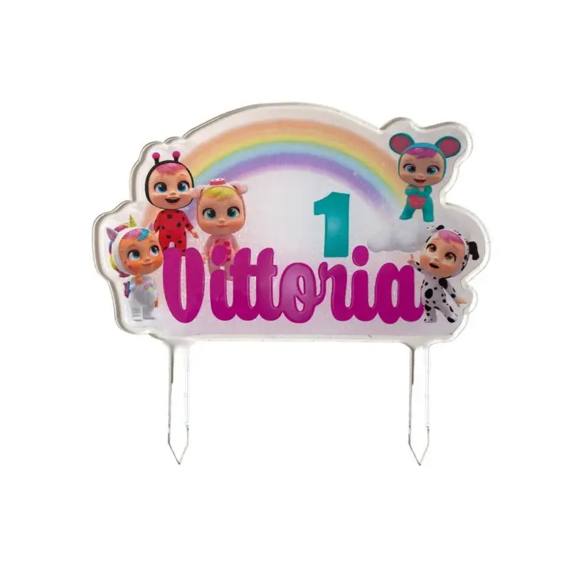 Cake Topper Cry Babies Personalizzabile in plexiglass