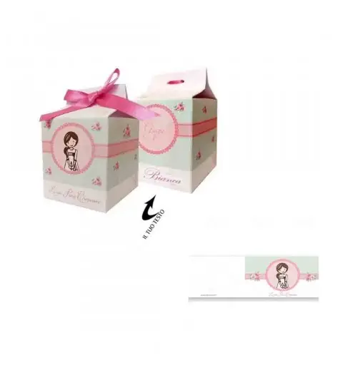 50 Scatoline Milk prima comunione bimba floral + bigliettini bomboniera personalizzati