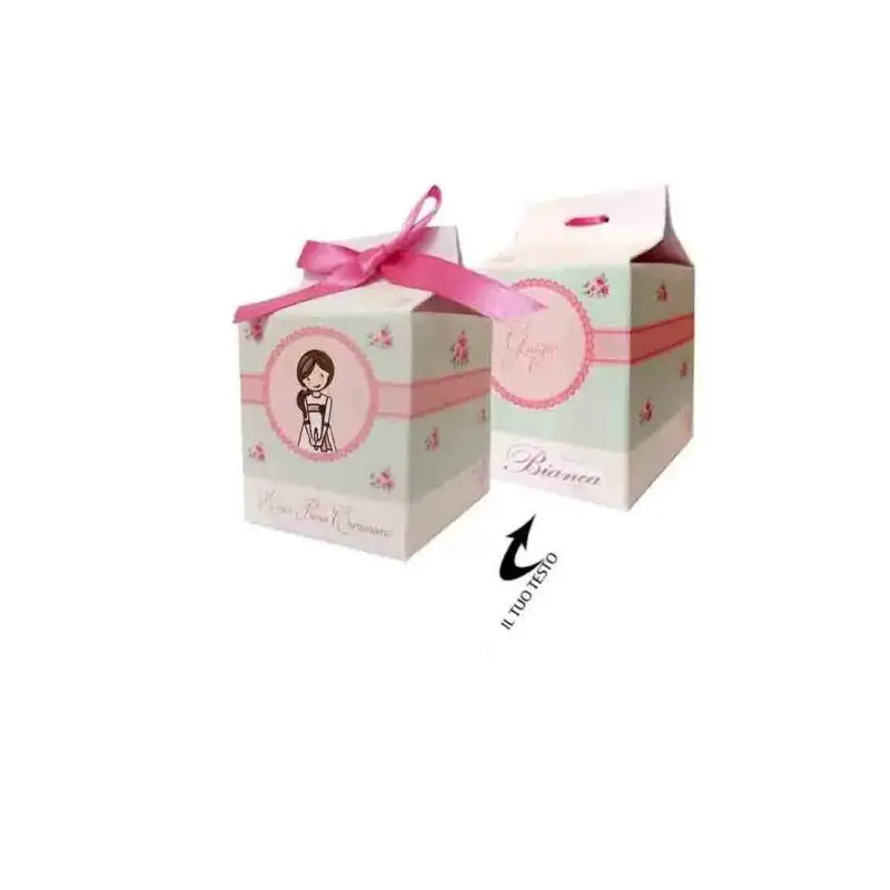 50 Scatoline Milk prima comunione bimba floral + bigliettini bomboniera personalizzati