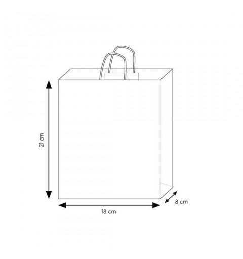 Busta shopper bianca 18 x 8 x 21 cm - 20 pz