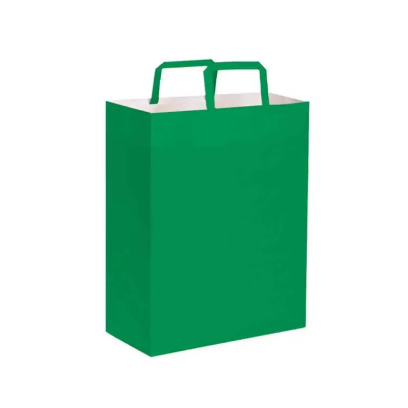 Busta shopper verde 19 x 24 x 7 cm - 20 pz