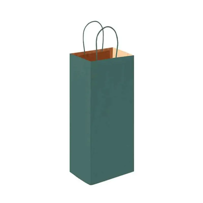 Busta shopper verde per bottiglia 14 x 8,5 x 39,5 cm - 20 pz