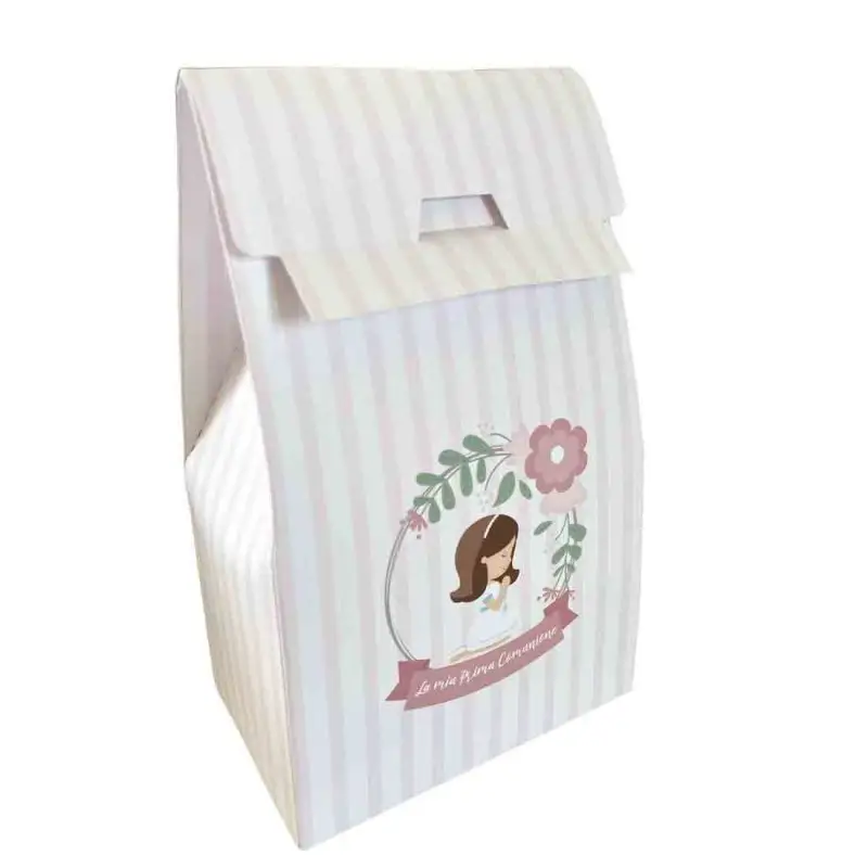 Scatolina Sacchetto prima comunione bimba rosa - 12 pz