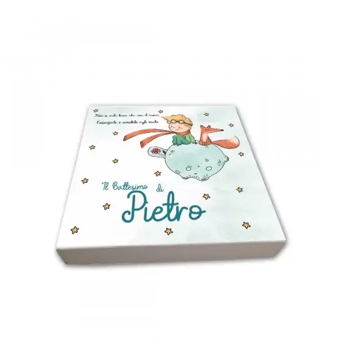 Set scatoline portaconfetti cubetto 20pz con Scatola Box Piccolo Principe New - Personalizzabile