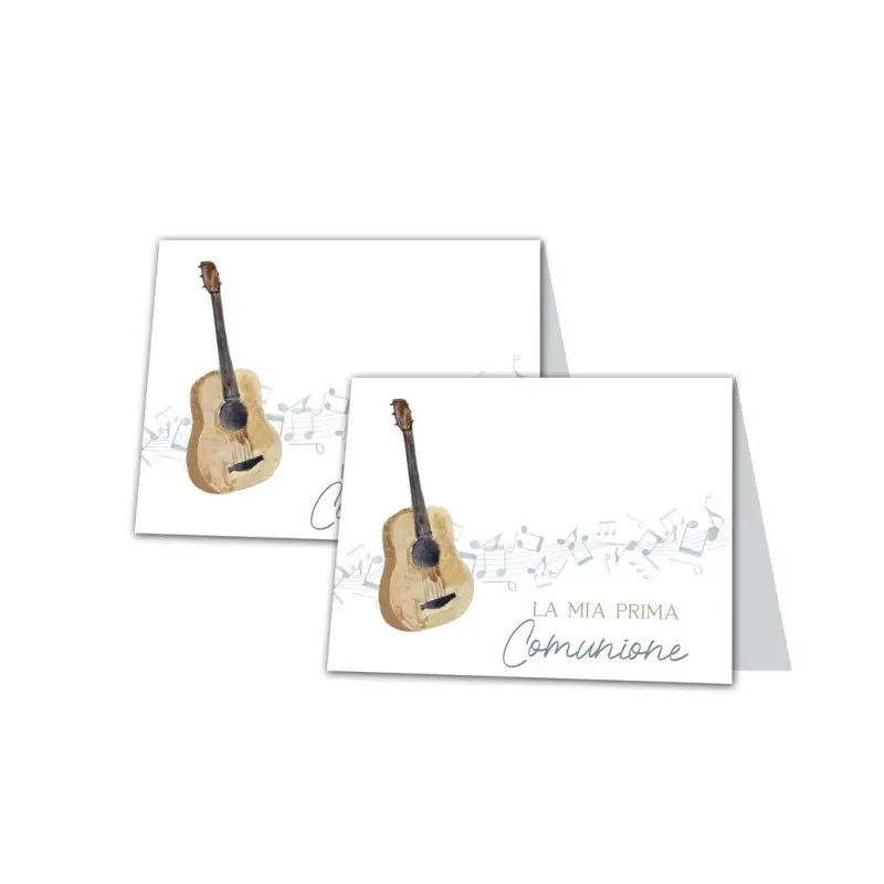 Targhetta Segnaposto Prima Comunione Chitarra / Musica