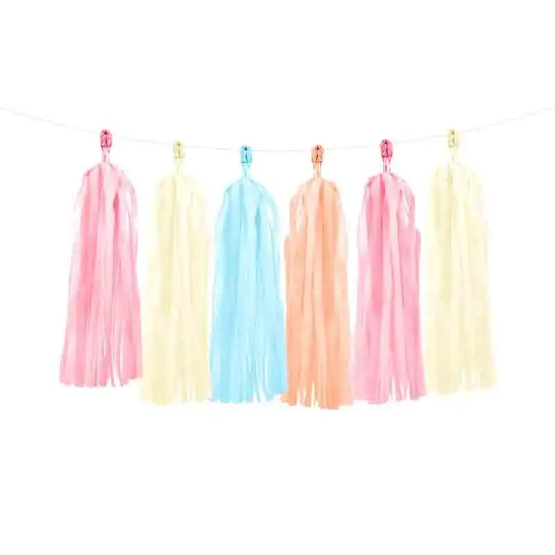 ghirlanda 12 nappe (nappine crema, rosa, pesca, azzurro) 2 m di spago  TG7